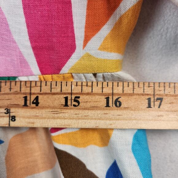 Tabitha Brown Target Mini Dress Women SZ LG Botanical Print Linen Blend Pockets - Picture 13 of 16